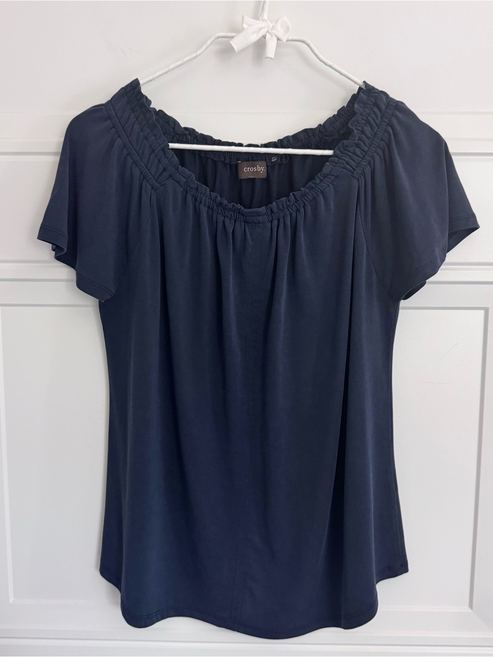 Crosby Navy Short Sleeve Top, S